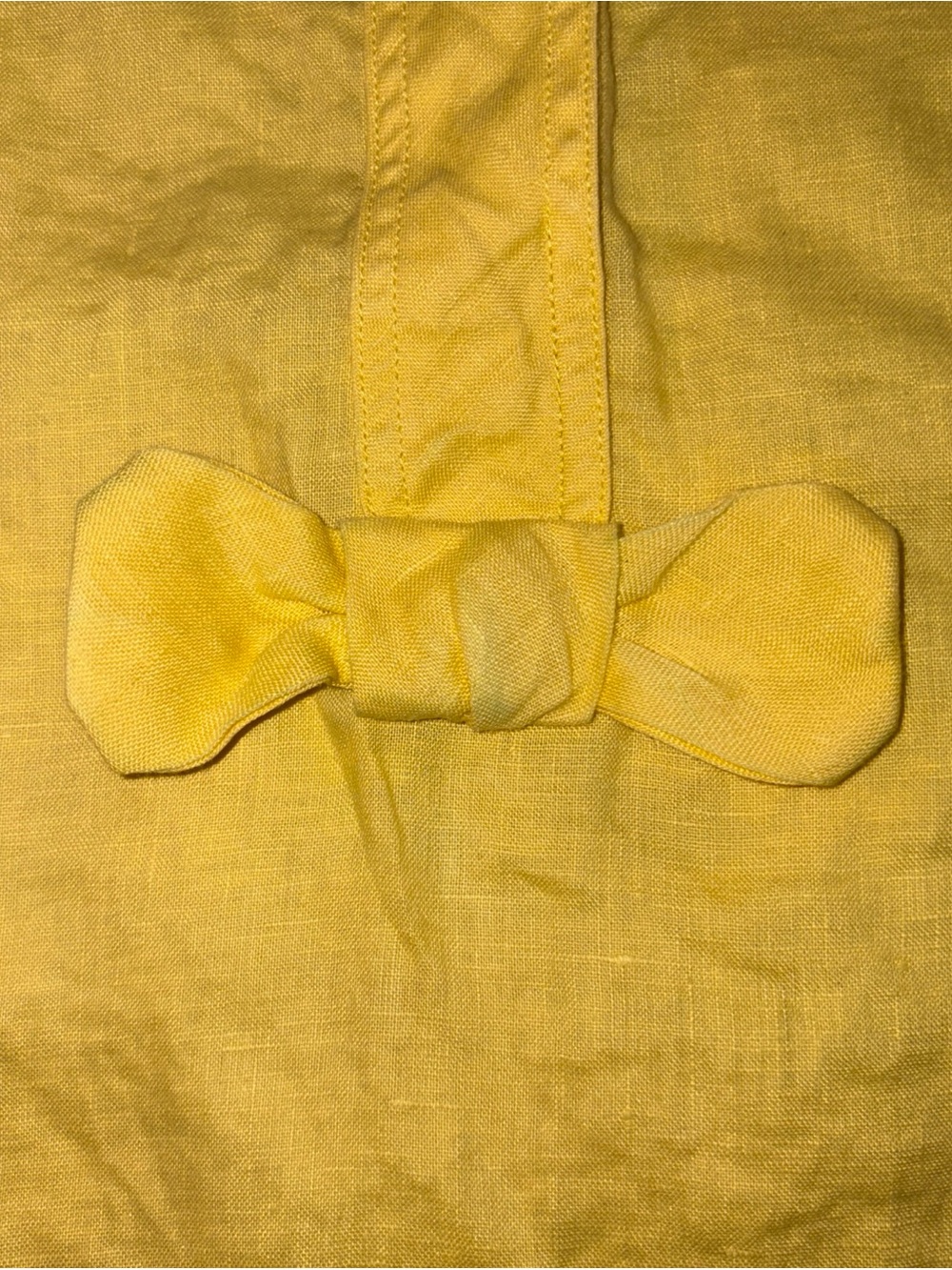 Talbots Linen Yellow Bow Tank Top Sz 10 Sleeveless Blouse Summer Lightweight - Picture 6 of 8